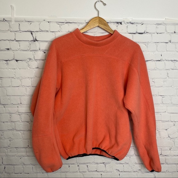 The North Face Tops - THE NORTH FACE neon peach pullover fleece